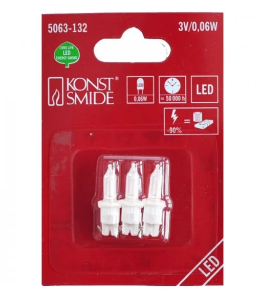 3 Ampoule Led De Rechange Pour Guirlandes Electriques 3V, 0,06W