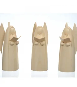3 Anges En Bois Pour Crèche De Noël, 12 Cm