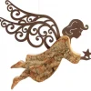 Ange De Noël A Suspendre En Metal Et Ecorce, 18 Cm