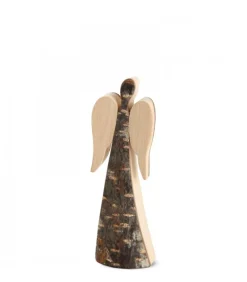 Ange De Noël En Bois, Double Face 9 Cm