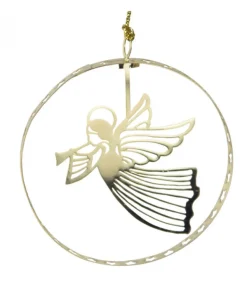 Ange De Noël Volant, Déco Sapin Metal Dore Ronde