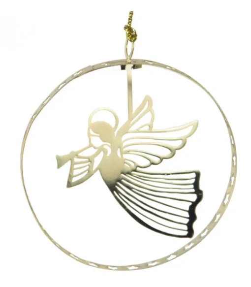 Ange De Noël Volant, Déco Sapin Metal Dore Ronde