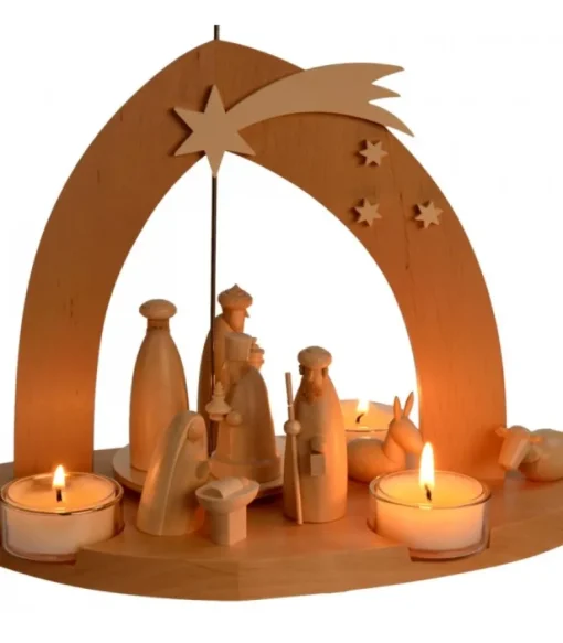 Arche Pyramide Moderne De Noël En Bois D'Aulne