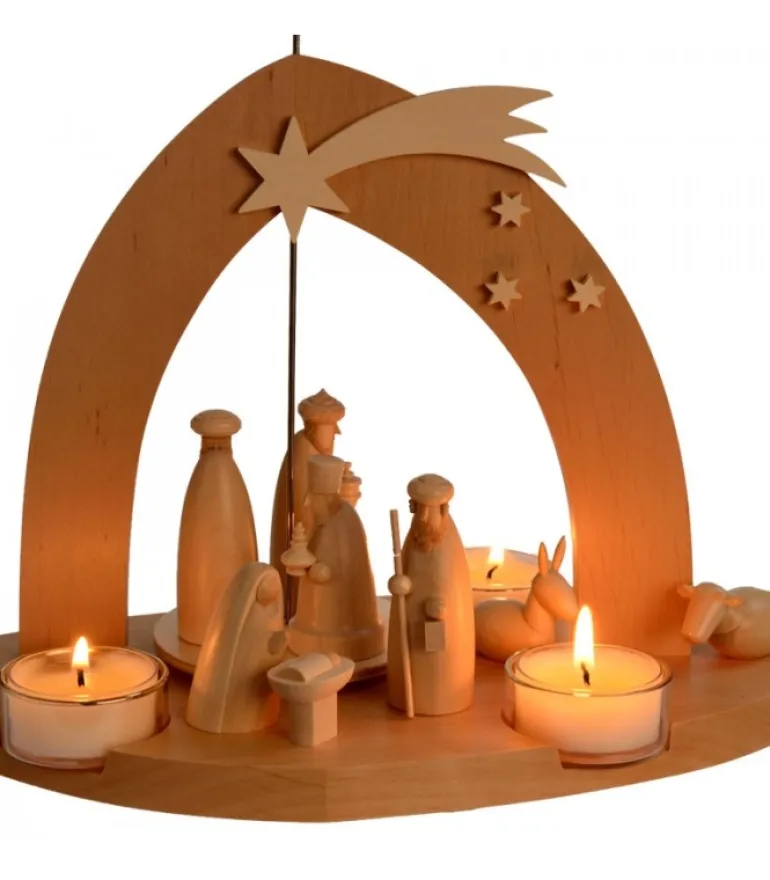 Arche Pyramide Moderne De Noël En Bois D'Aulne