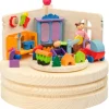 Boite A Musique En Bois, Maman Et Ses 2 Enfants