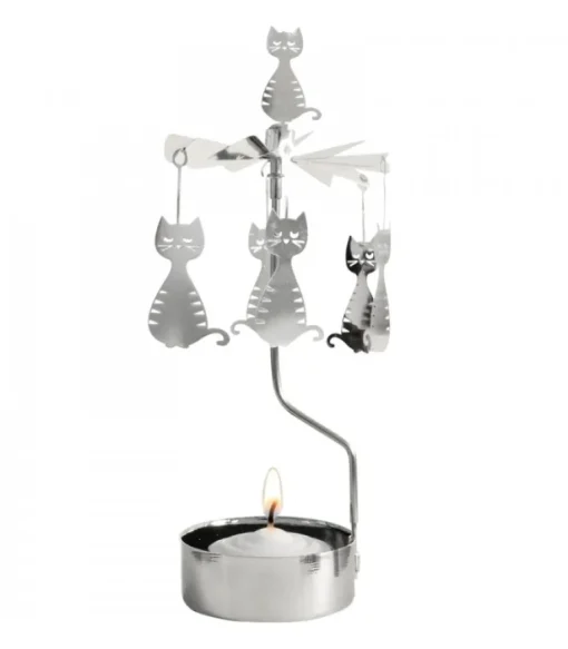 Bougeoir Carrousel Chatons Assis