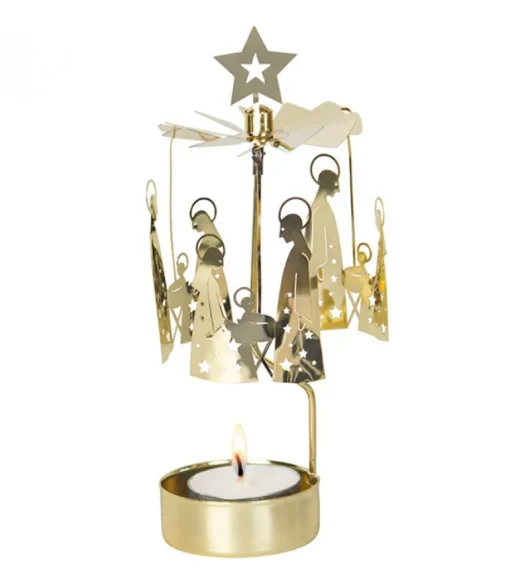 Bougeoir Carrousel Crèche Doree Nativite