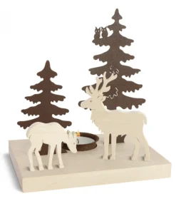 Bougeoir De Table Décoratif, Cerf Et Biche