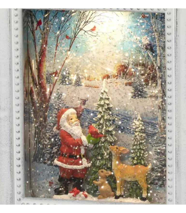 Cadre Photo Lumineux Père Noël Avec Animaux