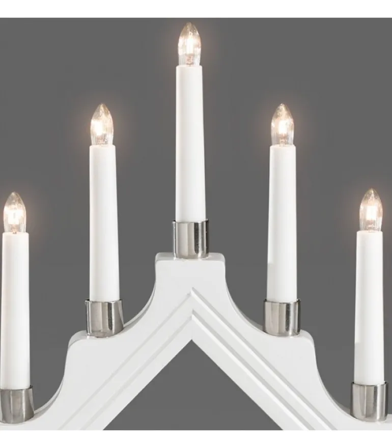 Chandelier À 7 Branches Electrique En Bois Blanc