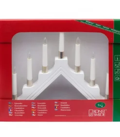 Chandelier À 7 Branches Electrique En Bois Blanc