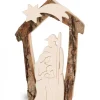 Crèche De Noël En Ecorce 12,5 Cm, Avec Nativite En Bois D'Erable