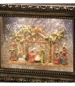 Crèche De Noël Lumineuse, Effet Neige