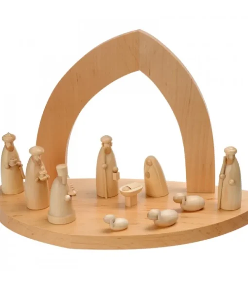 Crèche De Noël Vide A Fabriquer En Bois, 20 Cm