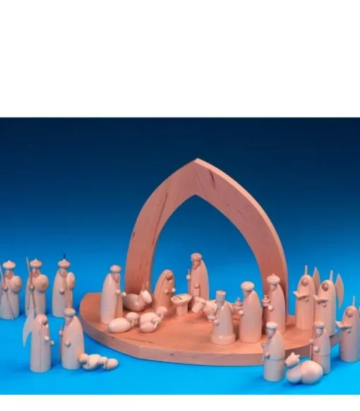 Crèche De Noël Vide A Fabriquer En Bois, 20 Cm