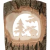 Déco Bois En Ecorce, Motif Elan Dans La Foret, 18 Cm