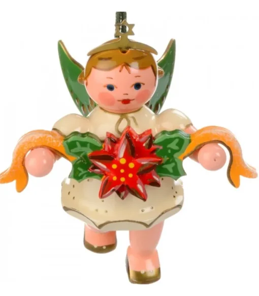 Déco Sapin De Noël, Ange Et Couronne De Fleurs