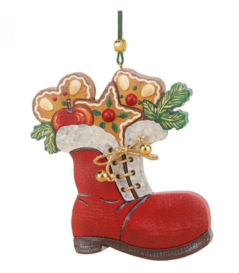 Déco Sapin Vintage, Botte De Père Noël Et Patisseries