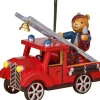 Déco Sapin Vintage, Ourson Sur Voiture De Pompier