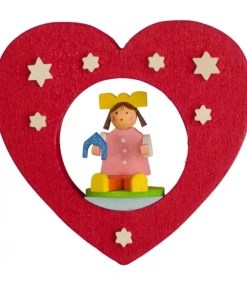 Décoration De Sapin De Noël, Coeur Avec Poupee