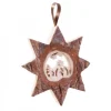Décoration Murale En Bois, Grande Etoile Motif Crèche De Noël, 19 Cm