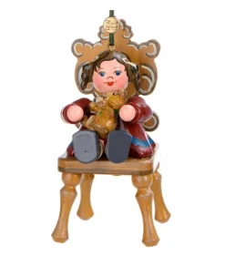 Décoration Sapin De Noël Vintage, Figurine Fillette Et Ourson