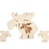 Elan En Bois Avec Deux Enfants, 10 Cm