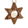 Etoile En Bois, Motif Cisele Hiboux, 7 Cm