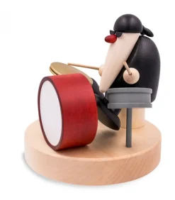 Figurine Musicien Jazz, Batteur Devant Batterie