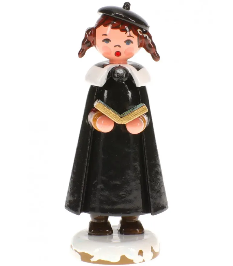 Fillette Chanteuse Avec Livre De Chants- Village De Noël Miniature