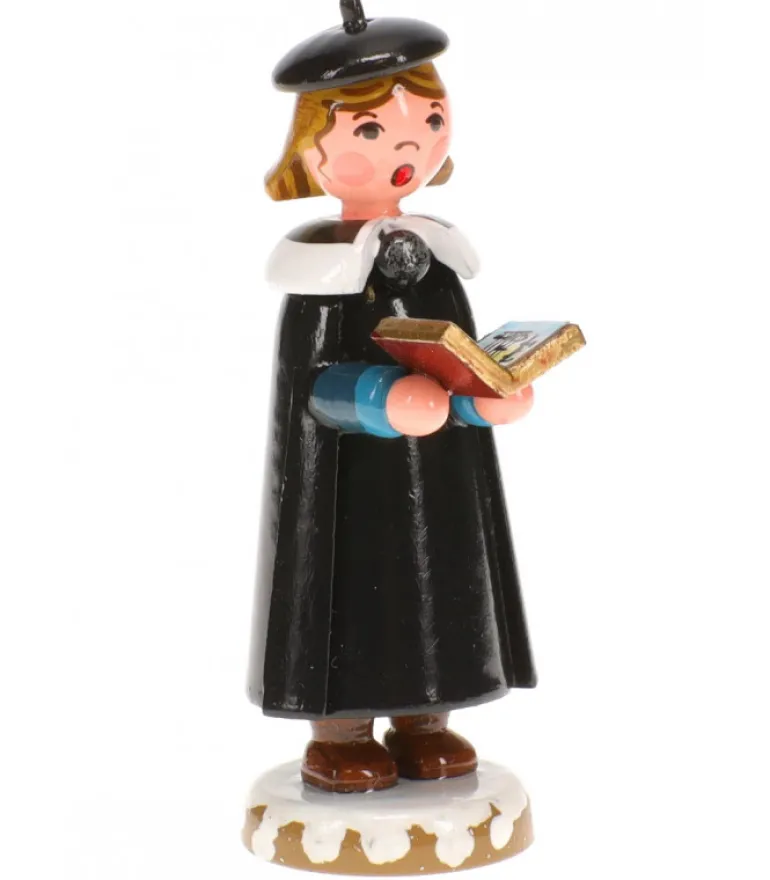 Fillette Chanteuse Avec Livre De Chorale De Noël - Village De Noël Miniature