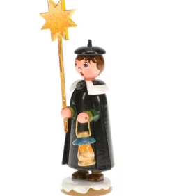 Garcon Chanteur Avec Etoile - Village De Noël Miniature