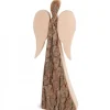 Grand Ange De Noël En Bois, Double Face 24 Cm