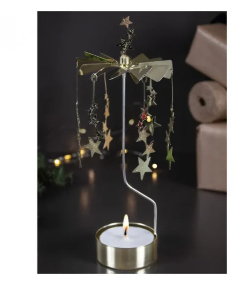 Grand Bougeoir Carrousel Nuit Etoilee, 28 Cm