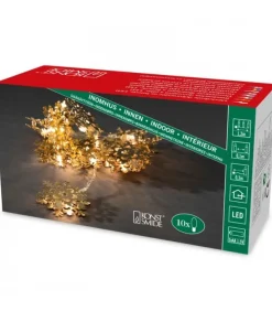 Guirlande Lumineuse Décorative A Led, Flocons De Neige Metalliques Dores