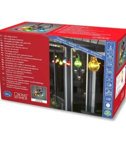 Guirlande Lumineuse De Terrasse 10 M Extensible, 10 Ampoules Multicolores