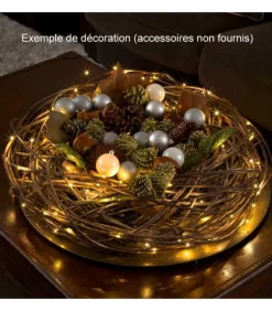 Guirlande Lumineuse Led Effet Gouttes, 50 Diodes Ambrees, Fil Noir