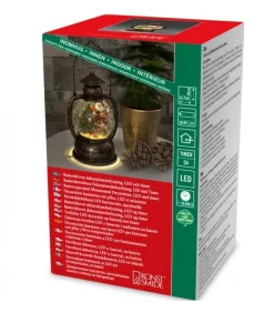 Lanterne À Neige Boule A Led, Père Noël, 20 Cm