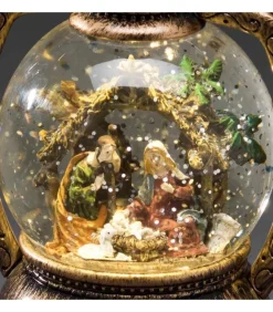 Lanterne À Neige, Crèche De Noël, 20 Cm