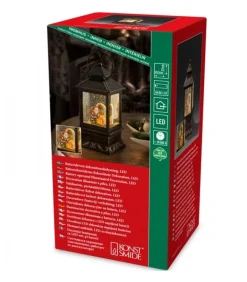 Lanterne De Noël À Neige A Led Avec Père Noël Et Enfants, 22 Cm