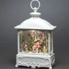 Lanterne De Noël Blanche, 4 Bonshommes De Neige Avec Oiseaux