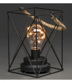 Lanterne Lumineuse A Led En Metal, Carree, 19 Cm