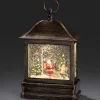 Lanterne Père Noël Sous LÀ Neige Avec Enfant, 25 Cm
