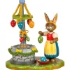 Lapin De Paques En Bois Et Fontaine A Oeufs De Paques