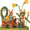 Lapin De Paques En Bois Et Charrette A Oeufs
