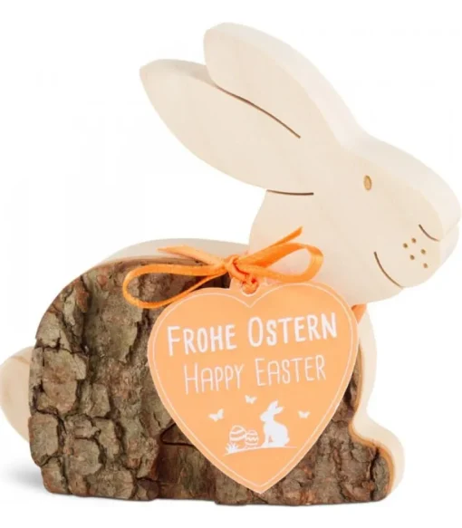 Lapin En Bois Couche, 9 Cm