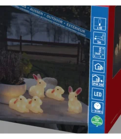 Lapins Lumineux 14 Cm En Acrylique, 40 Diodes Blanc Chaud