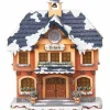Maison Eclairee Pour Figurine De Noël Miniature Winterkinder, L'Ecole Du Village