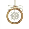 Pendentif En Bois D'Olivier Motif Cristal De Neige N°1