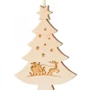 Pendentif Sapin De Noël En Bois, Père Noël Et Traineau